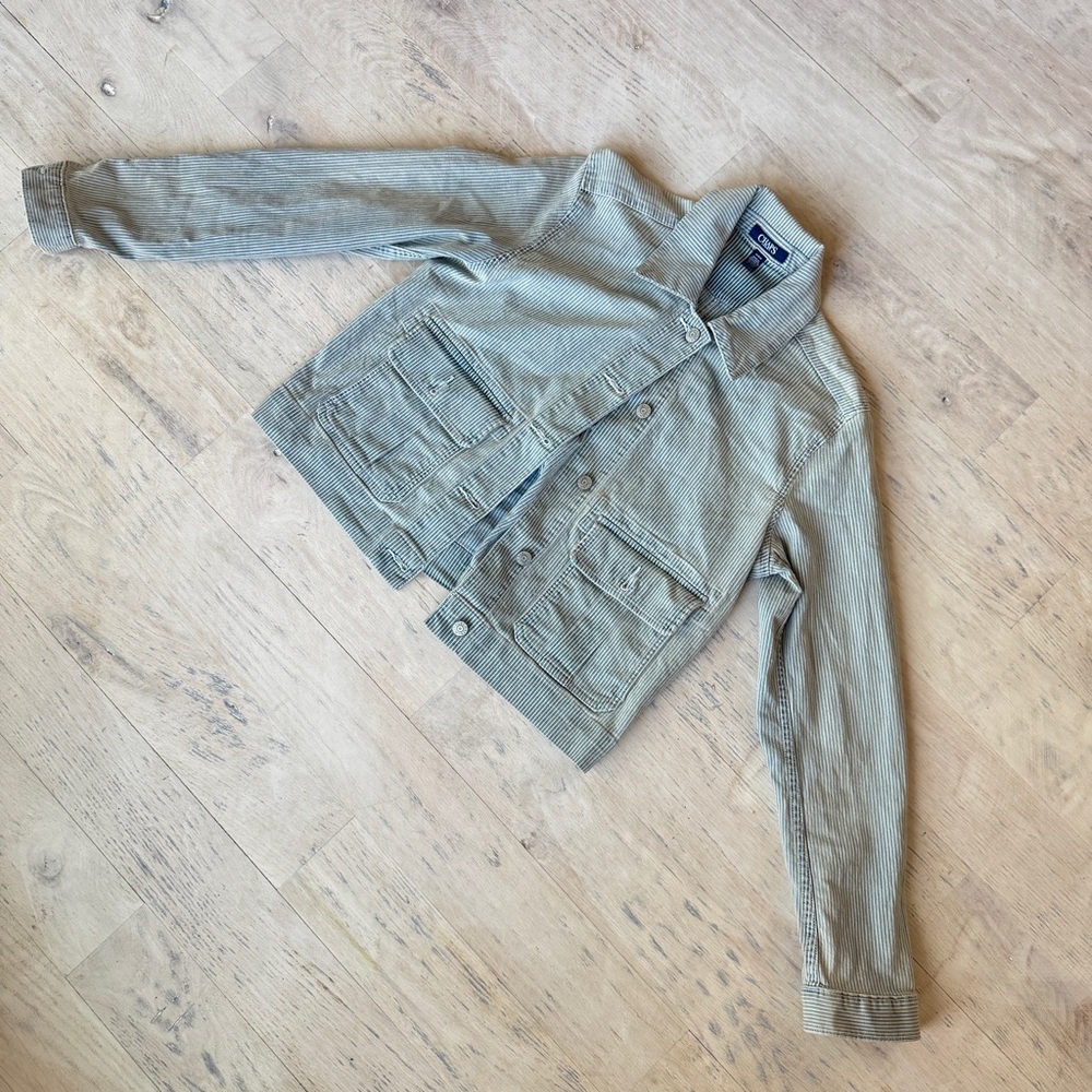 Chaps Striped Cropped Womens Jacket